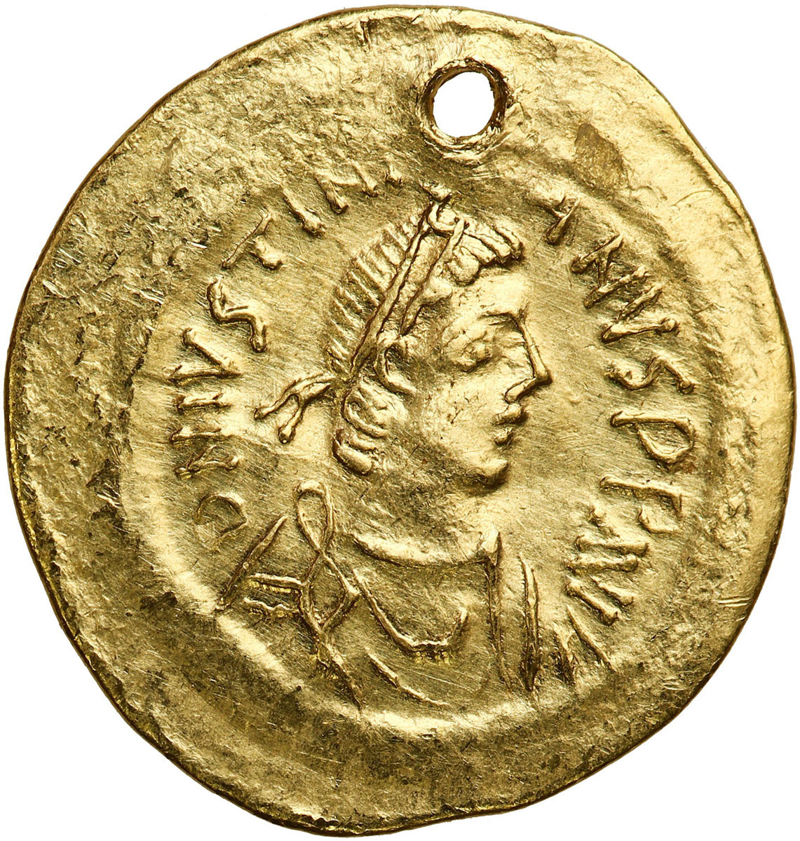 Bizancjum. Justynian I (527-565). Tremissis, Konstantynopol